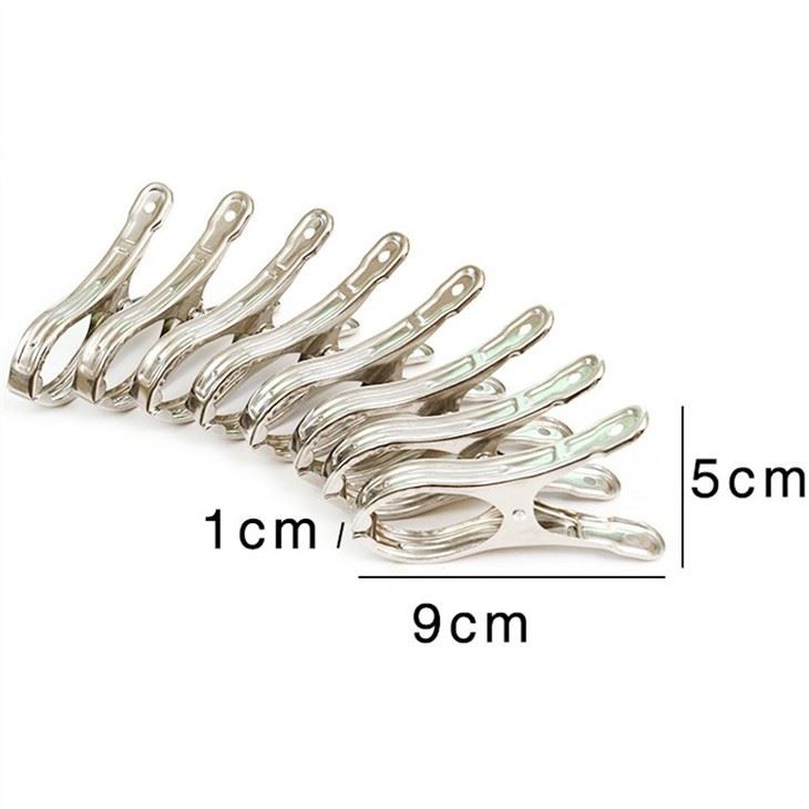 Beach Towel Clips Clamps Stainless Steel 4.3 Inch Large Heavy Duty Metal Clothespins Peg